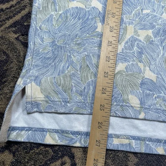 Vintage Pendleton Men's Medium Hawaiian Floral Print Polo Shirt 2-Button Blue - Picture 6 of 8